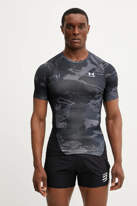 Under Armour t-shirt treningowy wzorzyste czarny 1383321