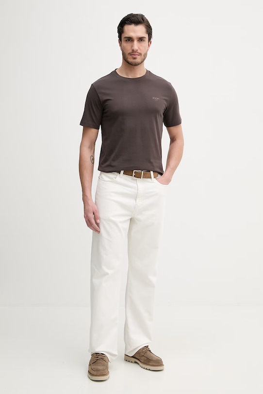Joop! t-shirt bawełniany 30045926 brązowy SS26