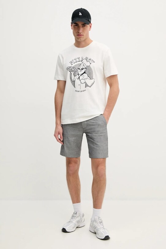 Joop! t-shirt bawełniany 30045716 biały SS25