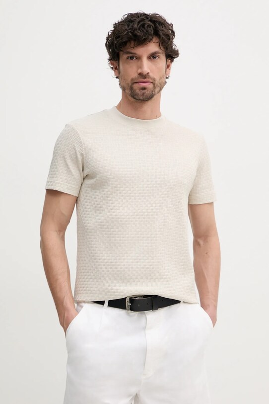 Joop! tricou din bumbac uni bej 30044672
