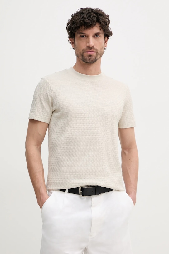 Joop! tricou din bumbac uni bej 30044672