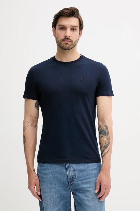 Tommy Jeans tricou din bumbac 2-pack uni bleumarin DM0DM20687