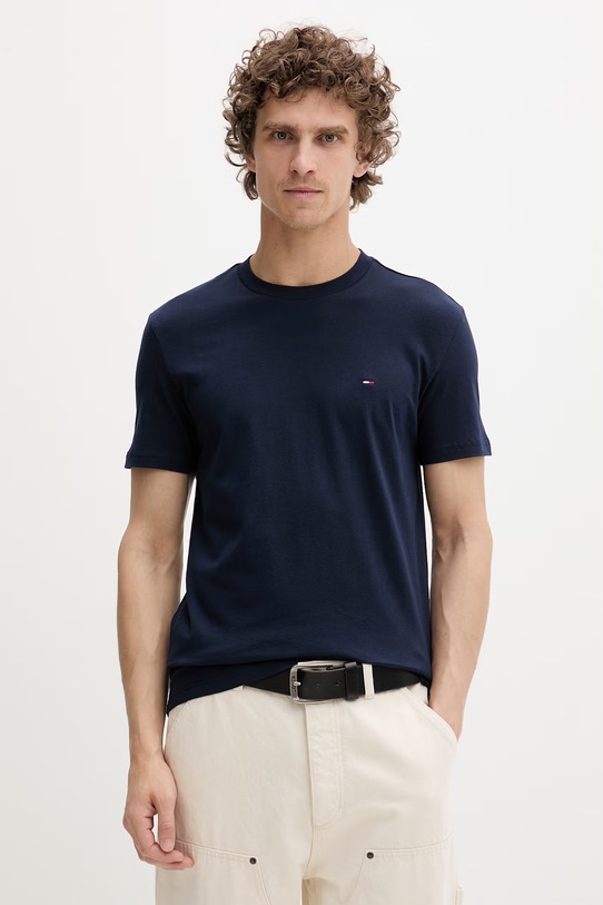 Tommy Jeans t-shirt basic męski bawełniany 2-pack DM0DM20687 granatowy SS26