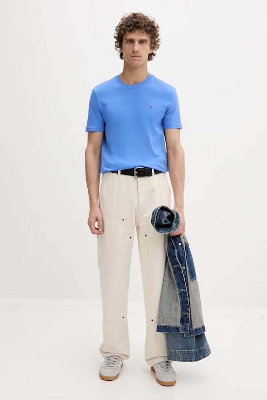 Odzież Tommy Jeans t-shirt basic męski bawełniany 2-pack DM0DM20687 granatowy