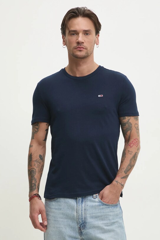 Βαμβακερό μπλουζάκι Tommy Jeans 3-pack DM0DM21579 λευκό AW25