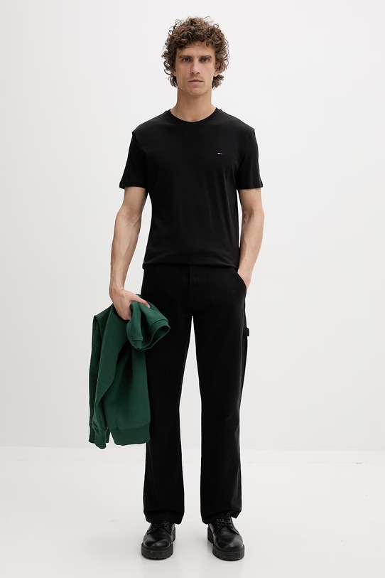 Tommy Jeans T-shirt męskie bawełniane 3-pack DM0DM21579 czarny SS26