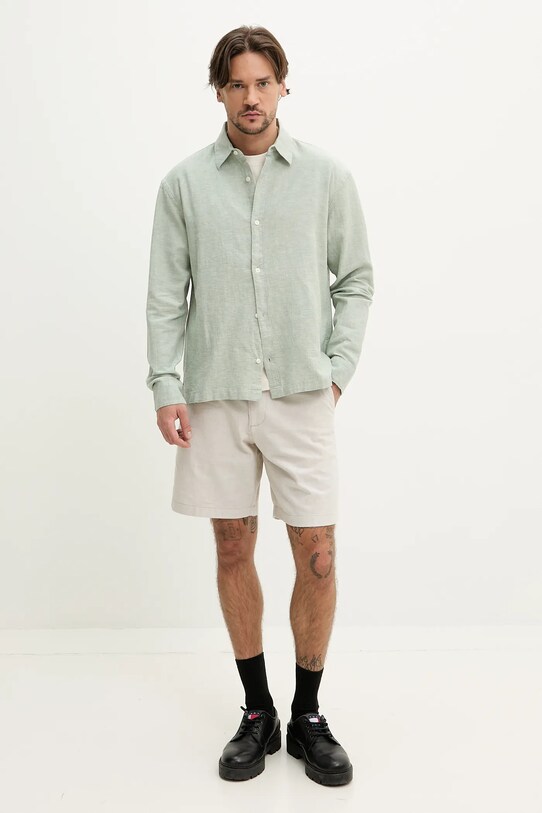 Bavlněné tričko Abercrombie & Fitch KI123.5001.101 béžová SS25