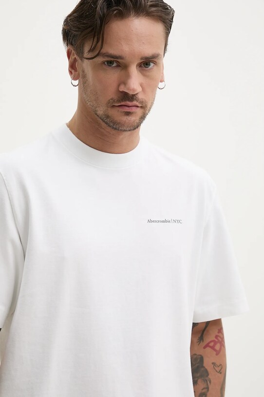 Abercrombie & Fitch tricou din bumbac alb KI123.5017.100