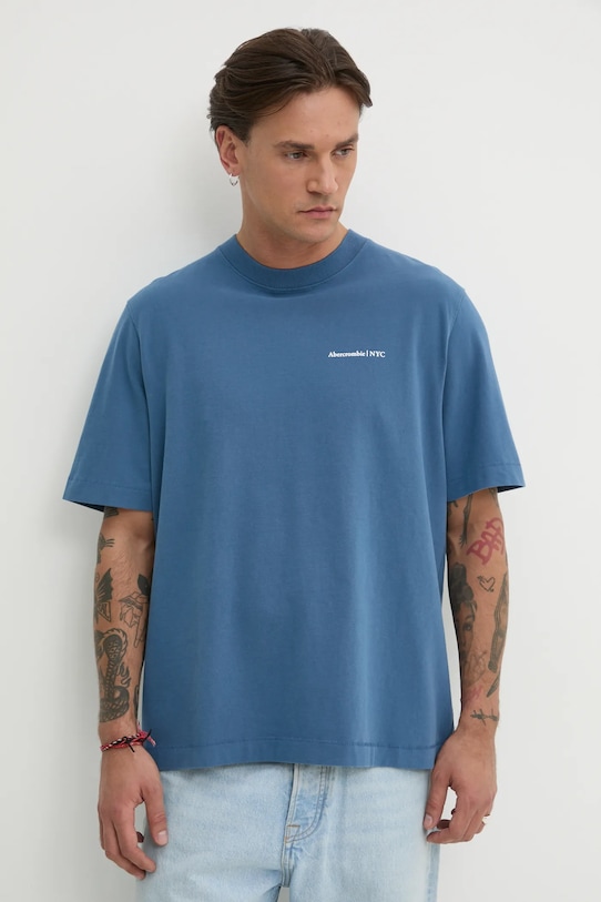 Abercrombie & Fitch t-shirt bawełniany bawełna niebieski KI123.5017.213
