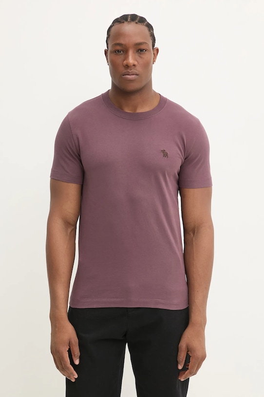 Bavlnené tričko Abercrombie & Fitch slim burgundské KI124.5106.600