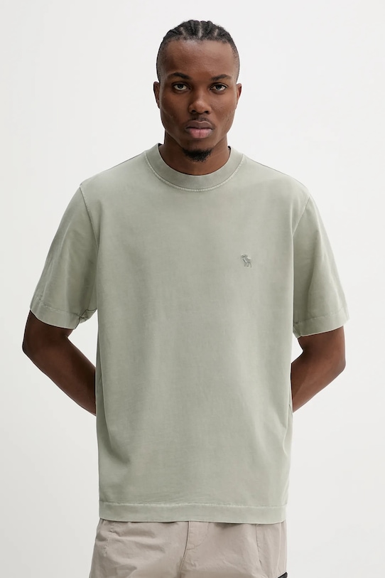 Abercrombie & Fitch tricou din bumbac uni verde KI124.5181.320