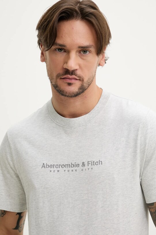 Bavlněné tričko Abercrombie & Fitch šedá KI175.5130.112