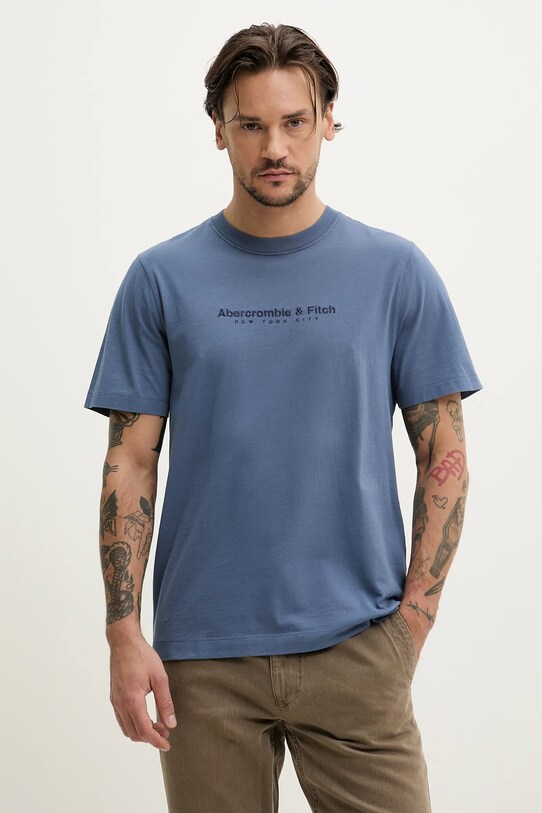 Βαμβακερό μπλουζάκι Abercrombie & Fitch βαμβάκι μπλε KI175.5130.200