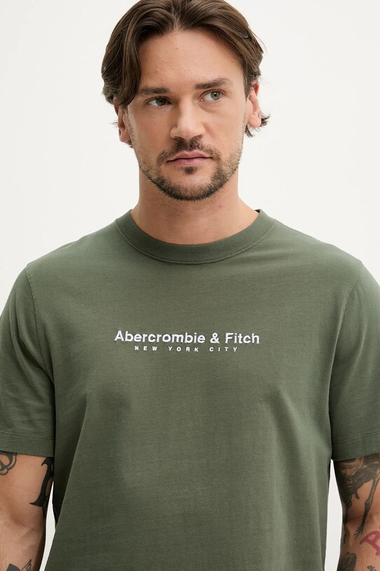 Bavlnené tričko Abercrombie & Fitch zelená KI175.5130.300