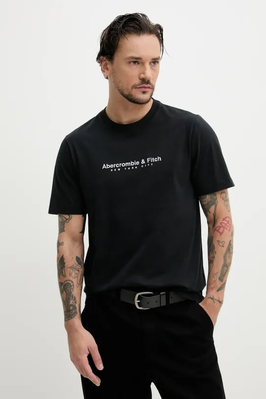 Abercrombie & Fitch t-shirt in cotone applique nero KI175.5130.900