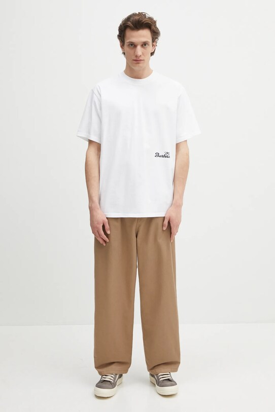 Barbour t-shirt bawełniany Barbour Regence OS Fit Graphic T-Shirt MTS1402 biały