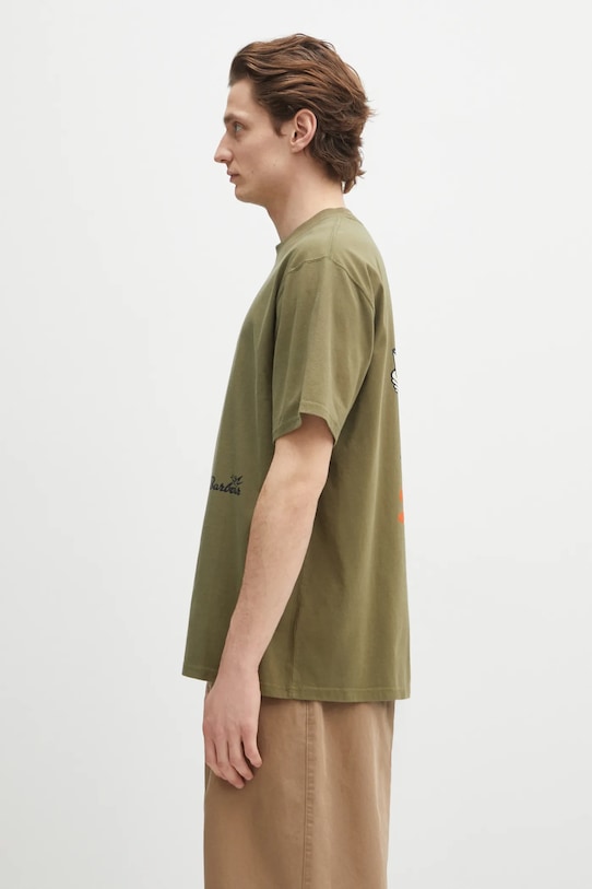 Bavlněné tričko Barbour Barbour Regence OS Fit Graphic T-Shirt MTS1402 zelená SS25