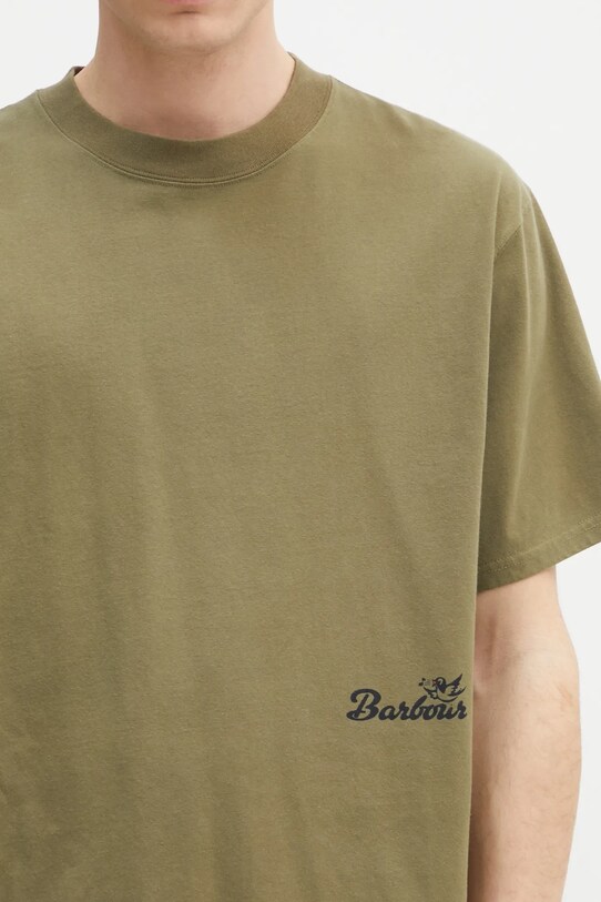 Хлопковая футболка Barbour Barbour Regence OS Fit Graphic T-Shirt зелёный MTS1402