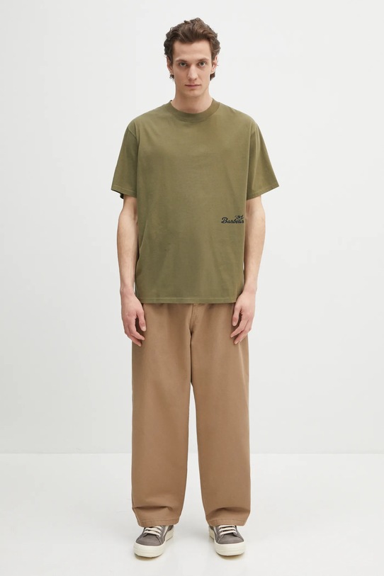 Bavlněné tričko Barbour Barbour Regence OS Fit Graphic T-Shirt MTS1402 zelená