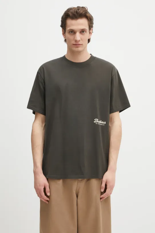 Barbour cotton t-shirt Barbour Newclyde OS Fit Graphic T-Shirt relaxed green MTS1403