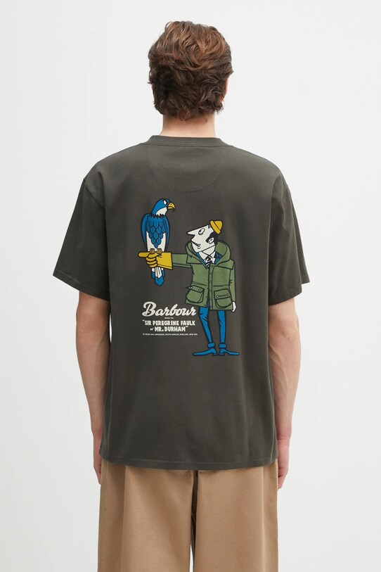 Îmbrăcăminte Barbour tricou din bumbac Barbour Newclyde OS Fit Graphic T-Shirt MTS1403 verde