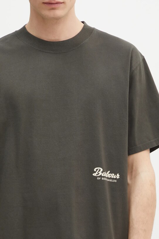 Barbour tricou din bumbac Barbour Newclyde OS Fit Graphic T-Shirt verde MTS1403