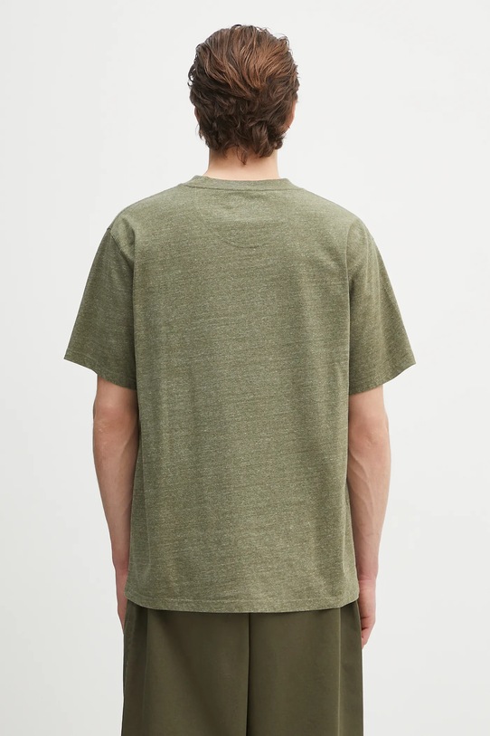 Clothing Barbour t-shirt Barbour Calton Linen Blend OS Fit T-Shirt MTS1404 green
