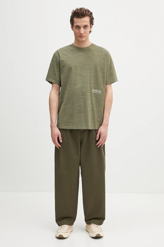 Barbour t-shirt Barbour Calton Linen Blend OS Fit T-Shirt MTS1404 verde