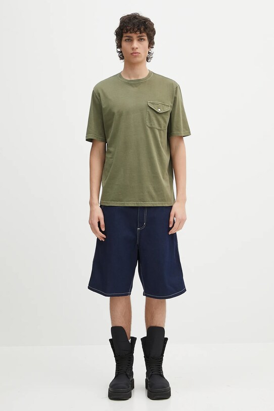 Βαμβακερό μπλουζάκι Barbour Barbour Newstreet Relaxed Fit T-Shirt MTS1398 πράσινο