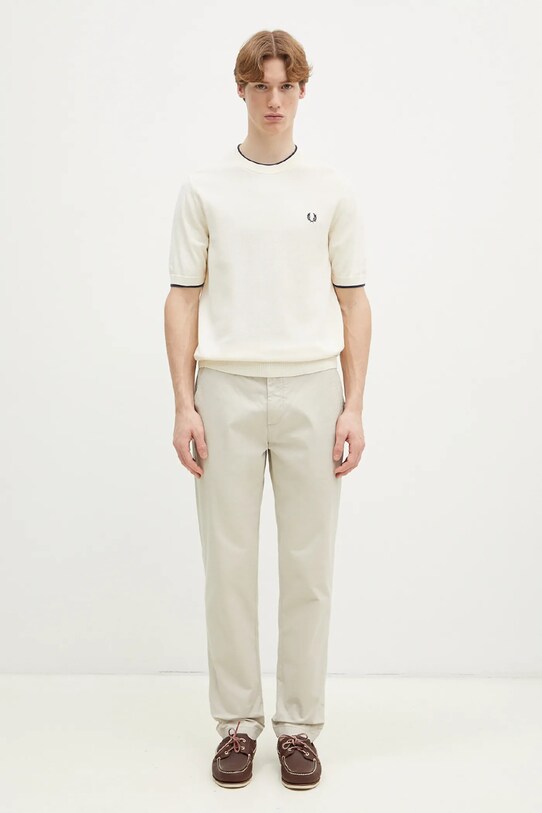 Хлопковая футболка Fred Perry K7642.S64 бежевый