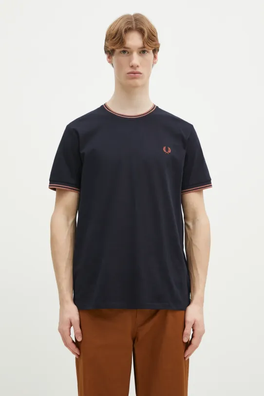 Fred Perry t-shirt bawełniany gładkie granatowy M1588.Y31