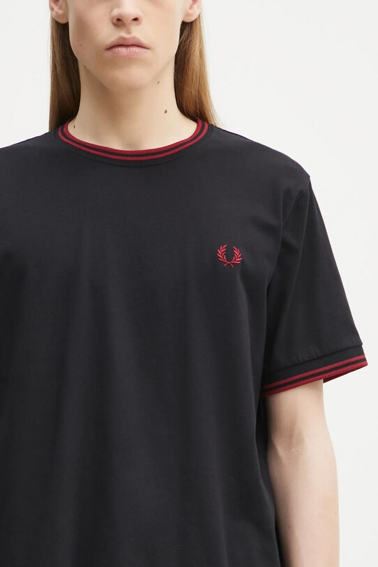 Хлопковая футболка Fred Perry чёрный M1588.Y42