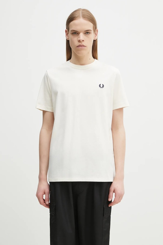 Хлопковая футболка Fred Perry хлопок бежевый M1600.560
