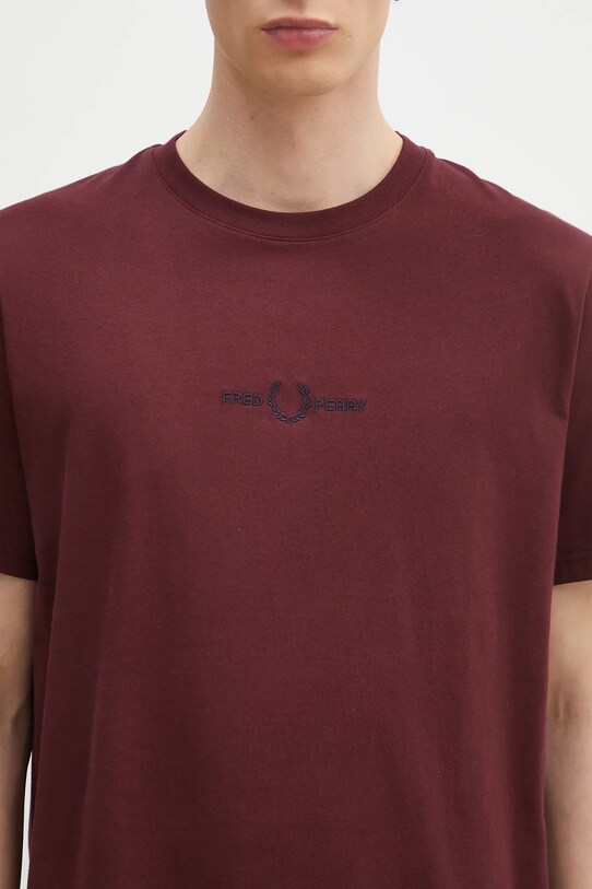 Хлопковая футболка Fred Perry бордо M4580.K22