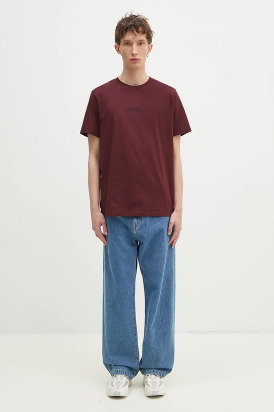 Хлопковая футболка Fred Perry M4580.K22 бордо