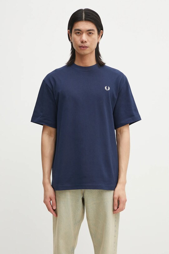 Одежда Хлопковая футболка Fred Perry M9826.X86 тёмно-синий