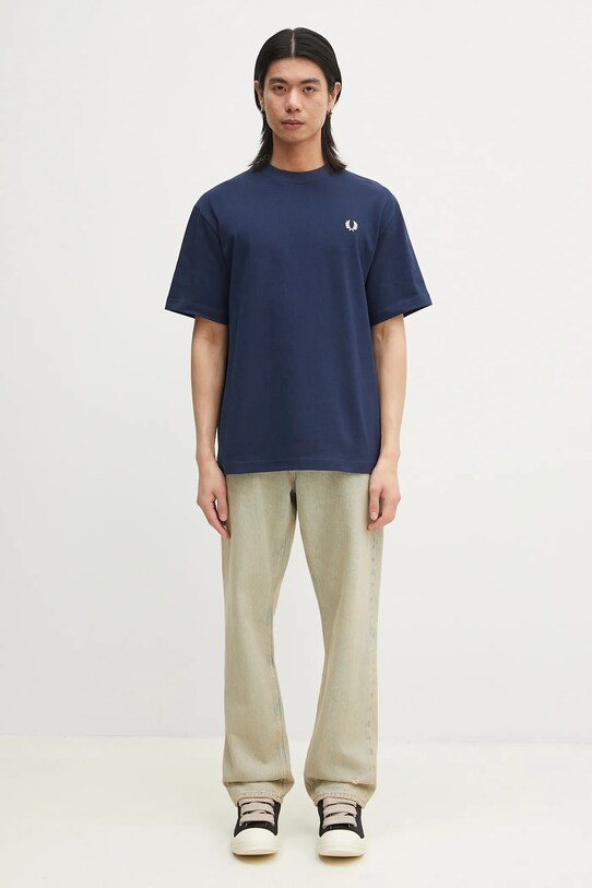 Хлопковая футболка Fred Perry M9826.X86 тёмно-синий