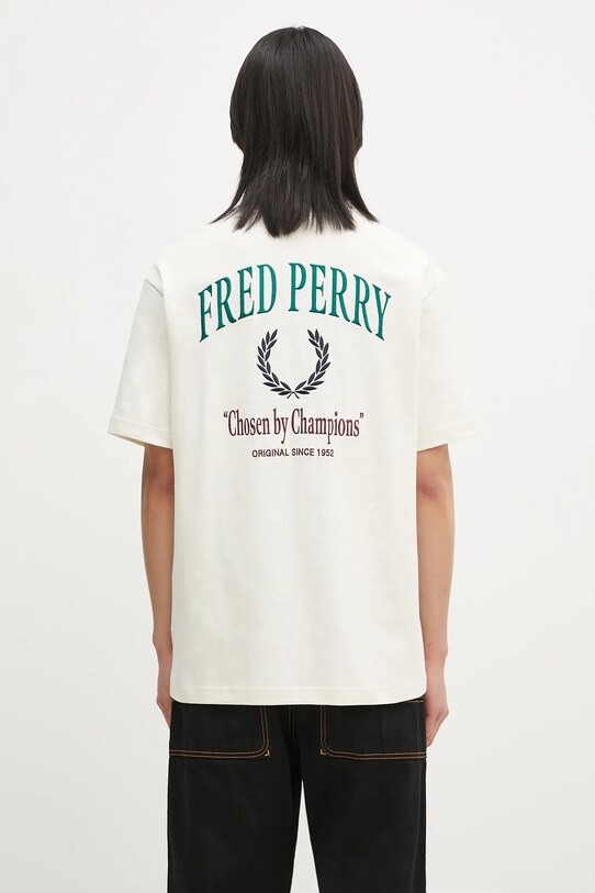 Odzież Fred Perry t-shirt bawełniany M9826.560 beżowy