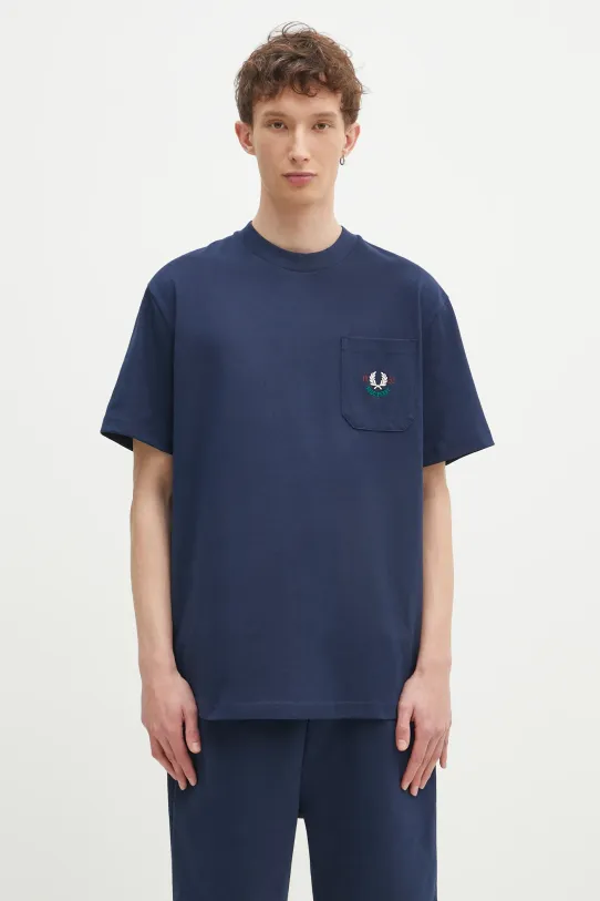 Fred Perry t-shirt bawełniany bawełna granatowy M9827.X86