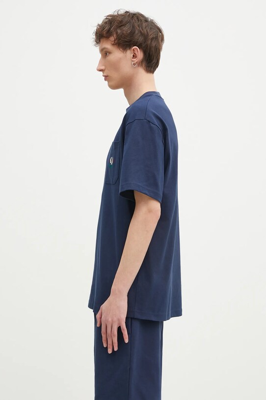 Хлопковая футболка Fred Perry M9827.X86 тёмно-синий SS25