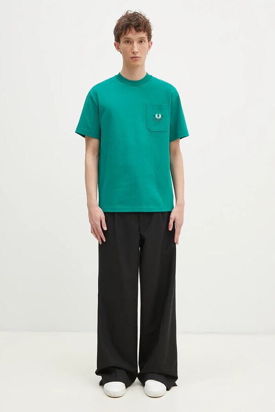 Хлопковая футболка Fred Perry M9827.X87 зелёный