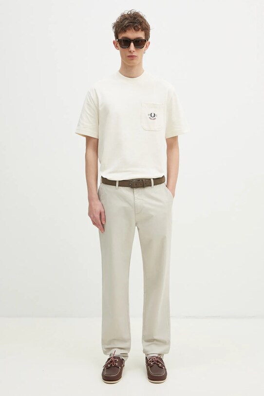 Bavlnené tričko Fred Perry M9827.560 béžová