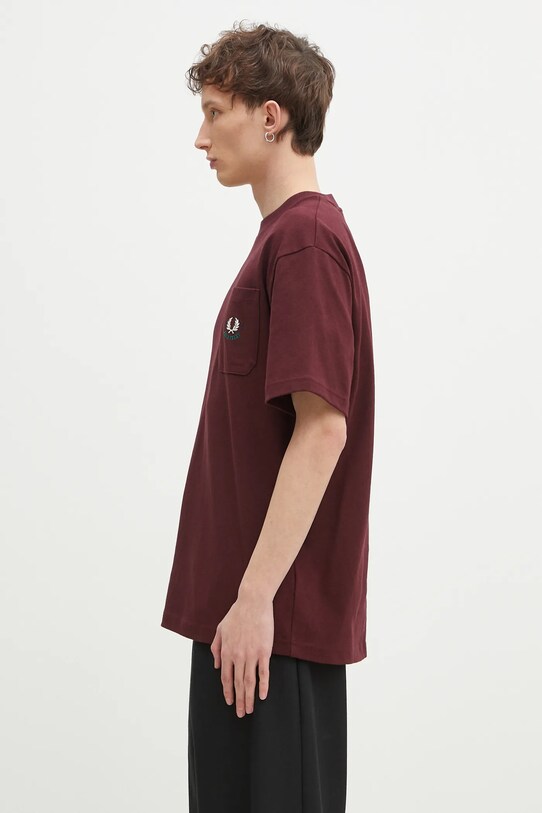 Bavlnené tričko Fred Perry M9827.597 burgundské SS25