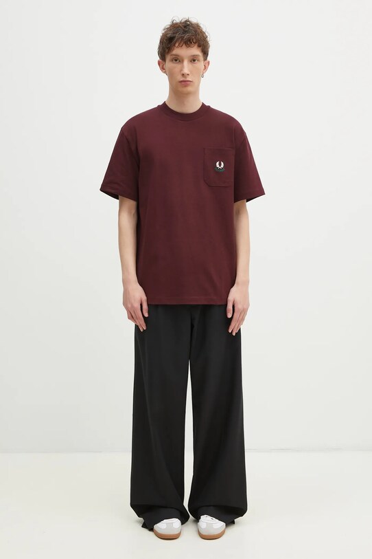 Bavlnené tričko Fred Perry M9827.597 burgundské
