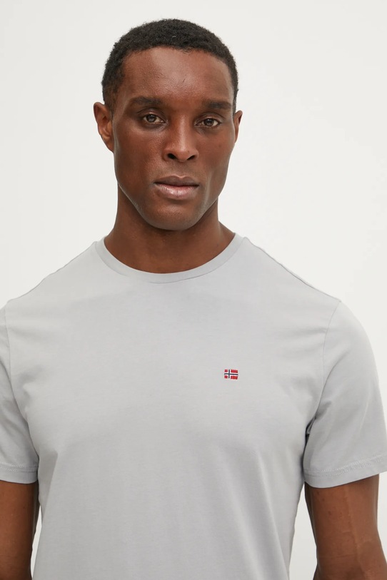 Одежда Хлопковая футболка Napapijri Salis NP0A4H8DH621 серый