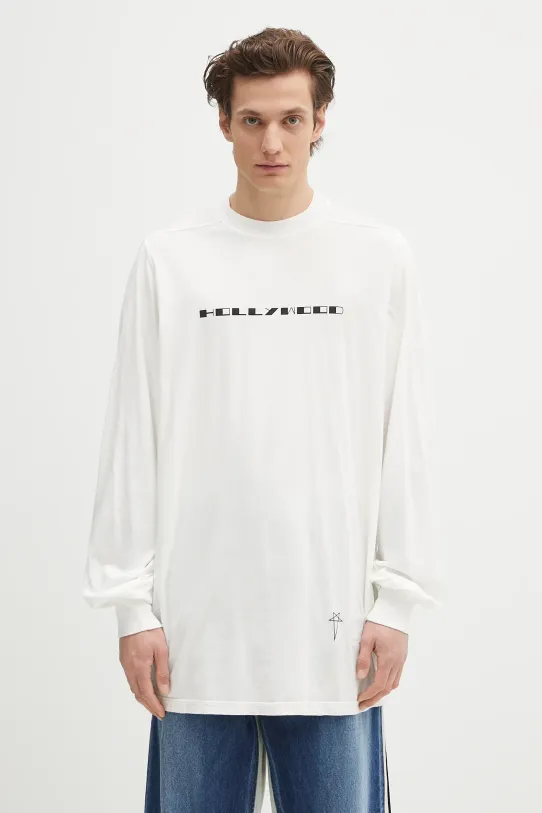 Βαμβακερή μπλούζα με μακριά μανίκια Rick Owens DRKSHDW Jumbo Ls T χαλαρό λευκό DU01E3261.RNEP5