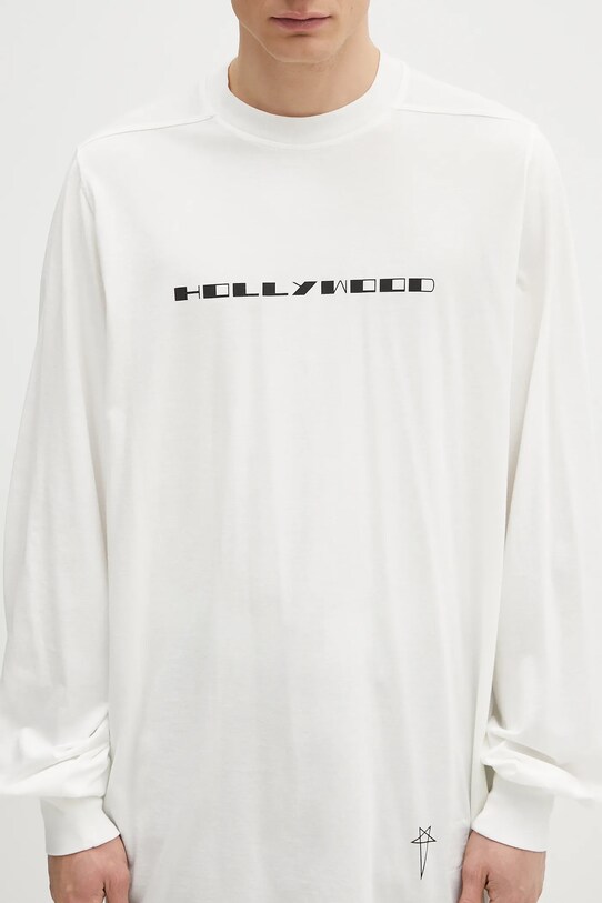 Βαμβακερή μπλούζα με μακριά μανίκια Rick Owens DRKSHDW Jumbo Ls T λευκό DU01E3261.RNEP5