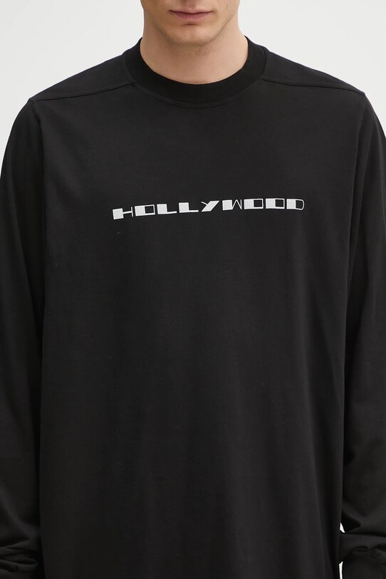 Βαμβακερή μπλούζα με μακριά μανίκια Rick Owens DRKSHDW Jumbo Ls T μαύρο DU01E3261.RNEP5