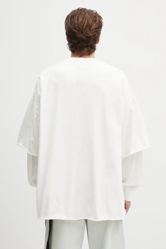 Îmbrăcăminte Rick Owens longsleeve din bumbac Tommy Hustler DU01E3266.RIGRN alb