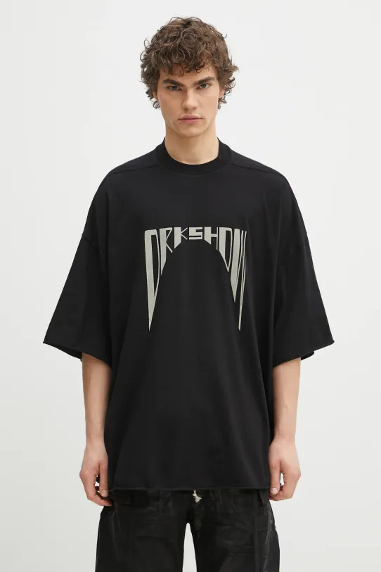 Rick Owens t-shirt in cotone Tommy T rilassato nero DU01E3259.RNEP4